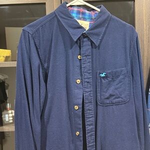 Hollister Blue and Red Plaid Shirt